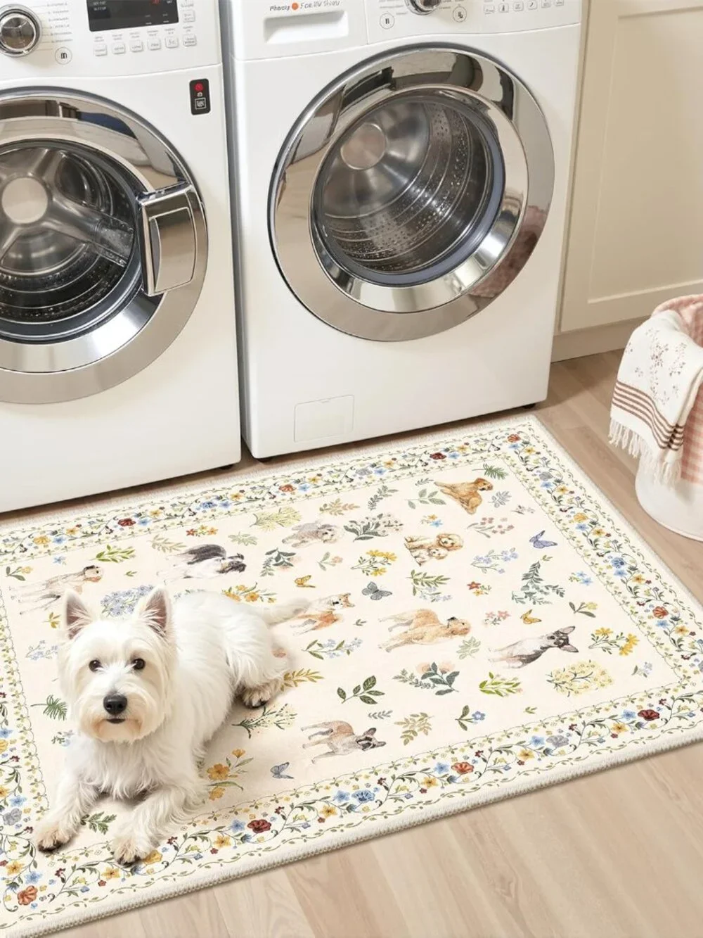 2x3 Dog Rugs for Entryway, Machine Washable Door Mat Animal Floral Small Area Ru - Picture 4 of 9